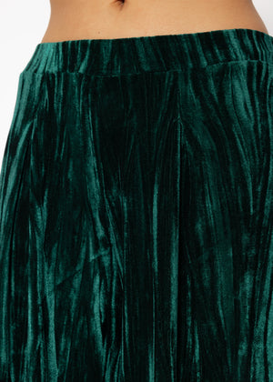 Wide velvet trousers - emerald green