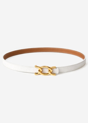 Reversible belt - white-camel
