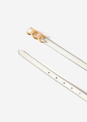 Reversible belt - white-camel