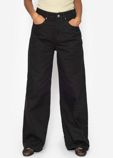 Wide Leg Jeans with a high waistband - black