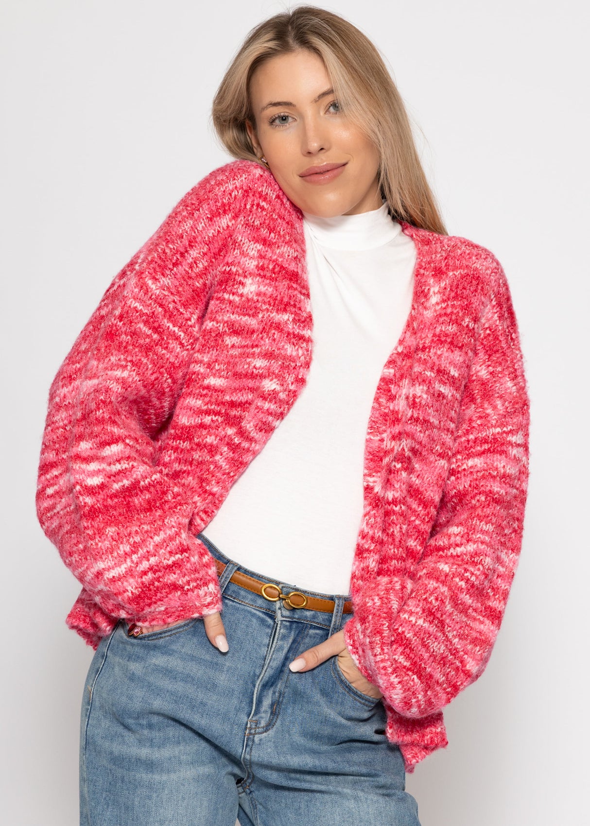 Zweifarbiger Cardigan - pink