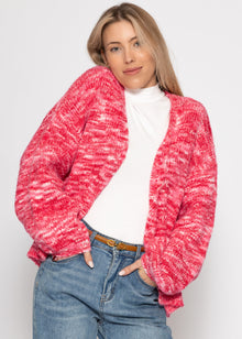 Zweifarbiger Cardigan - pink