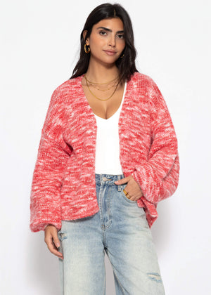 Zweifarbiger Cardigan - pink