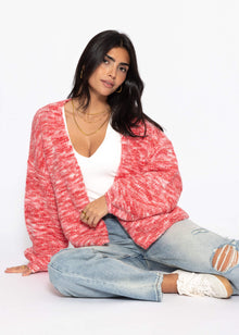 Zweifarbiger Cardigan - pink