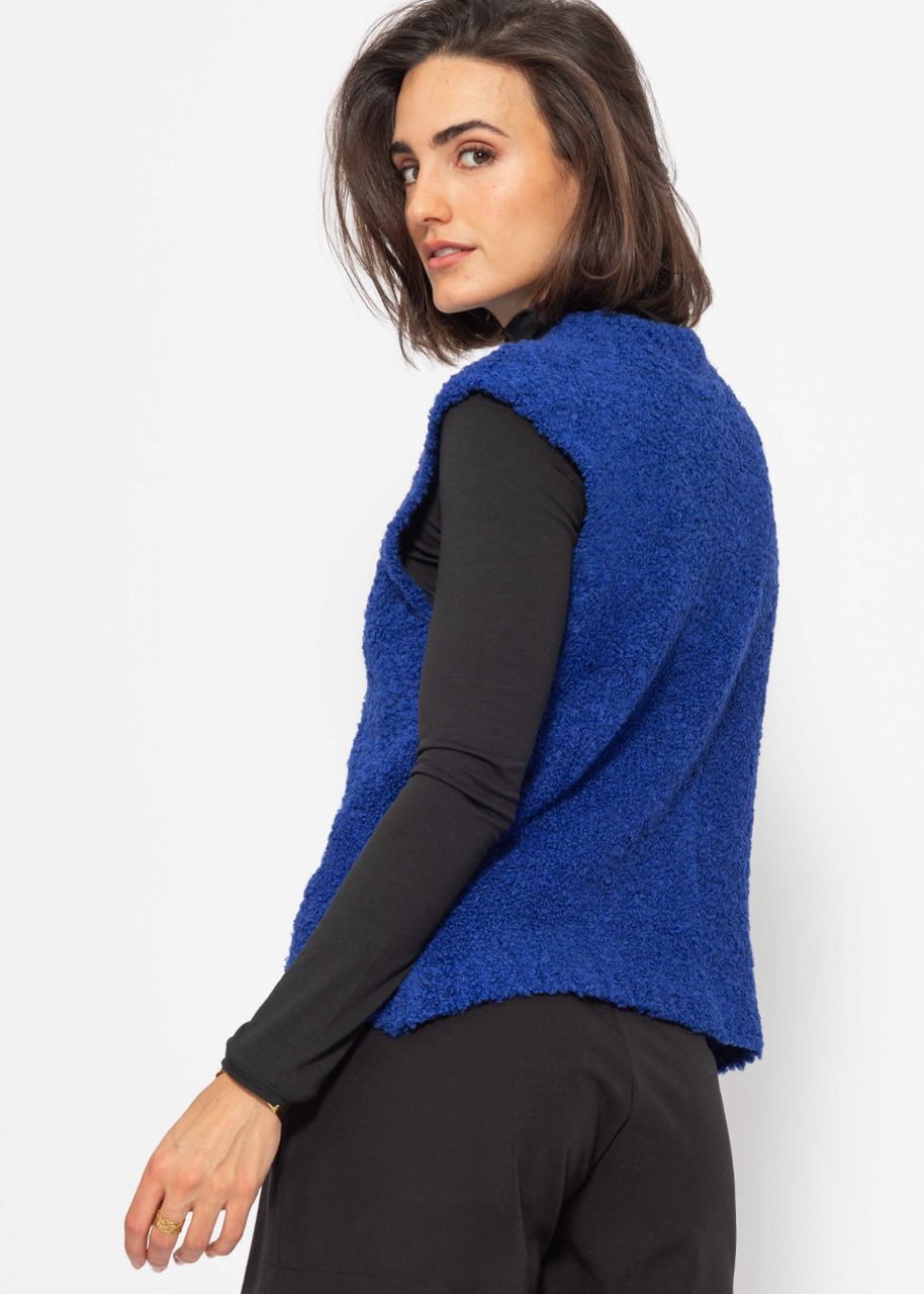 Casual knitted pullover - cobalt blue