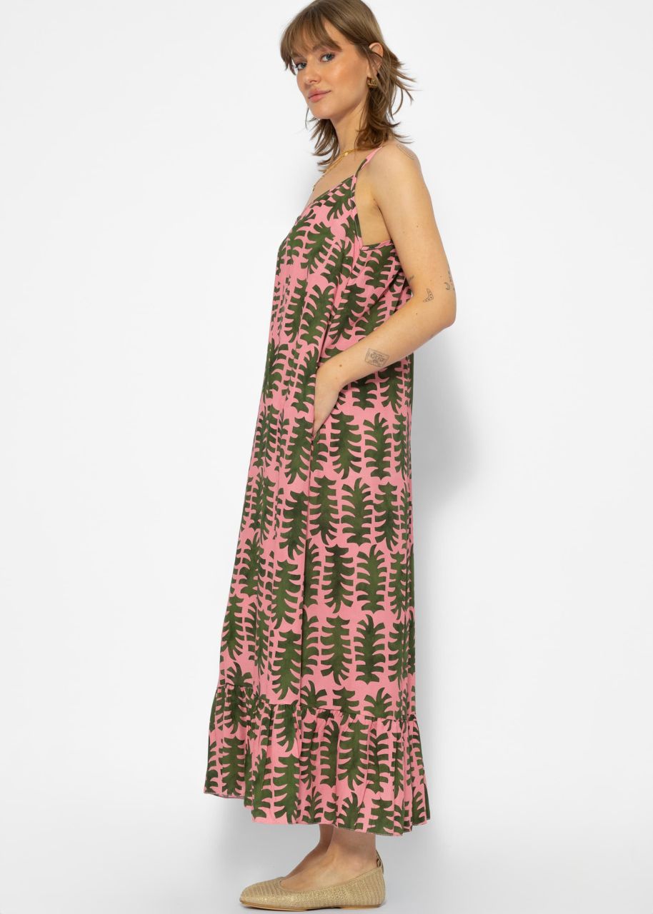 Maxi dress with print - pink