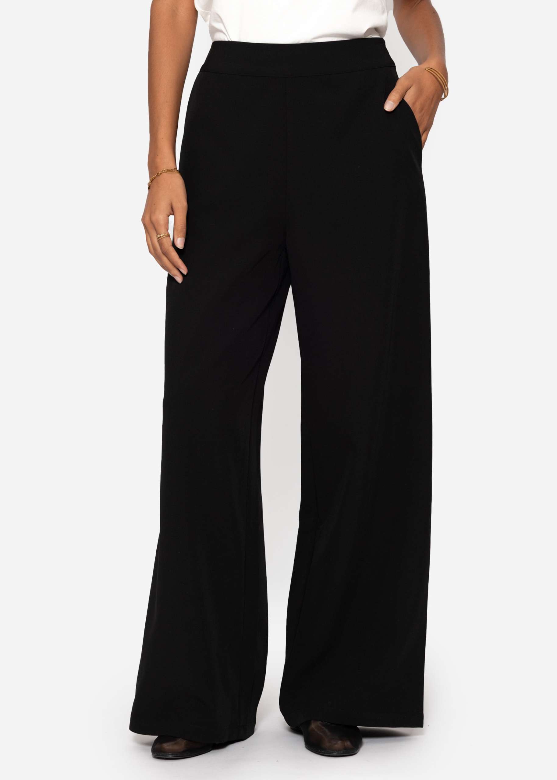 Lightweight fabric trousers - black