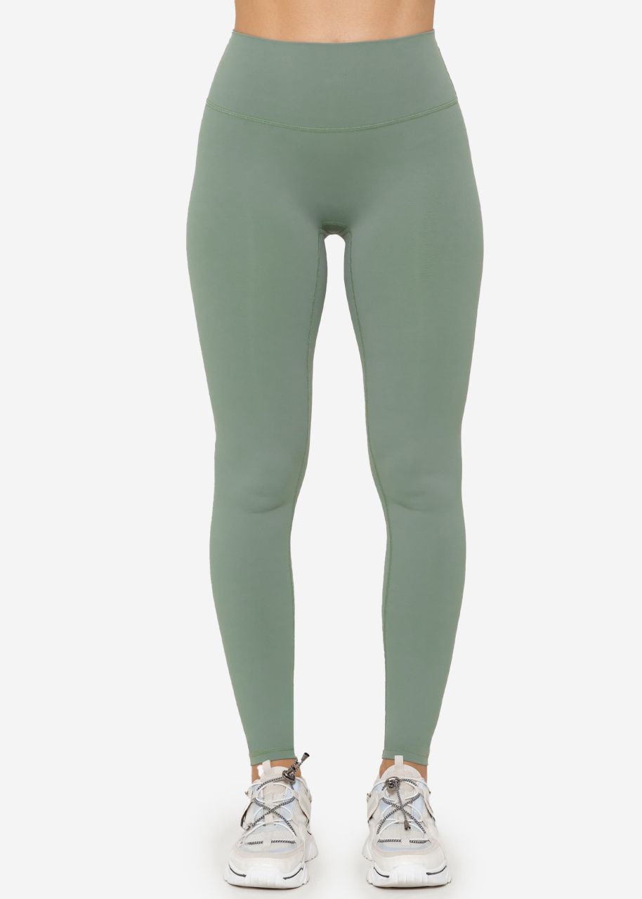 High waist sports leggings - khaki