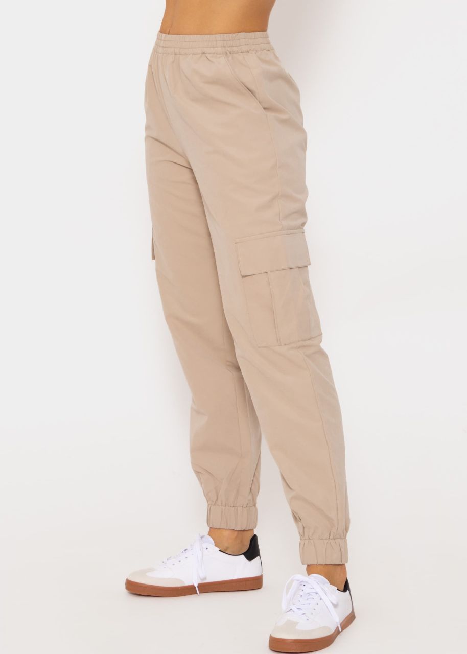 Pants with patch pockets - beige