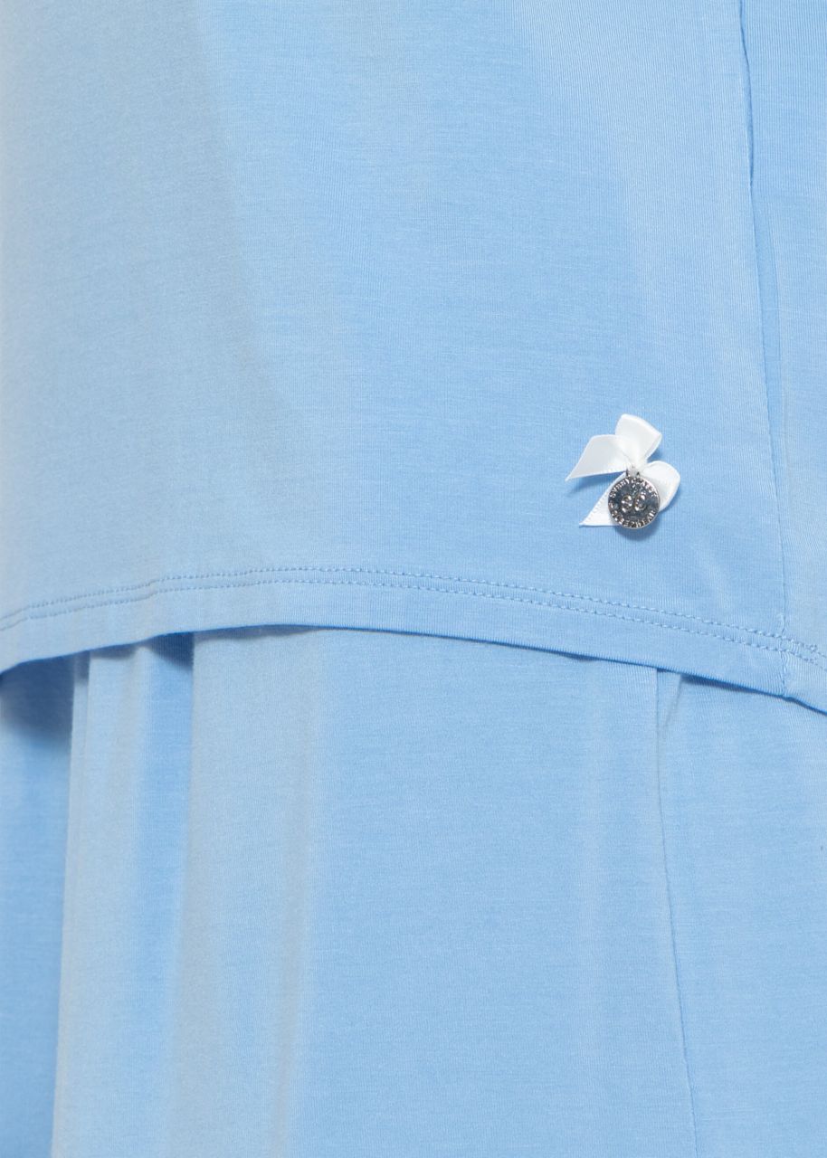 Pyjama shirt with print - light blue