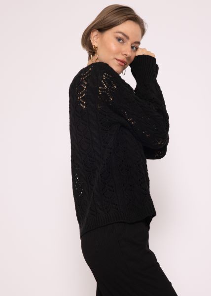 Crochet sweater, black