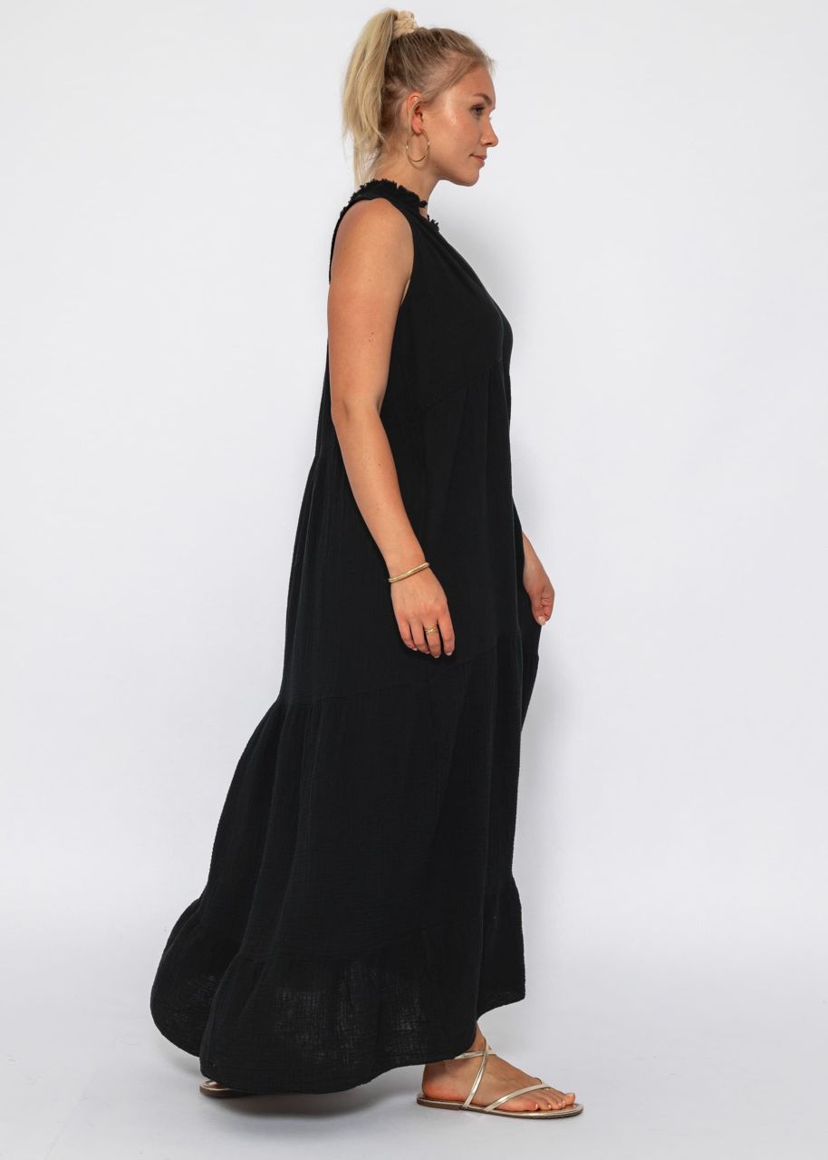 Long muslin dress - black