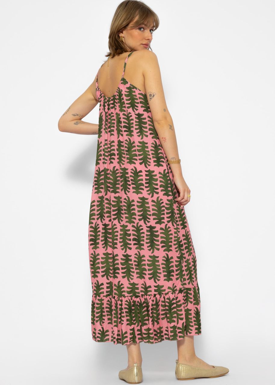 Maxi dress with print - pink