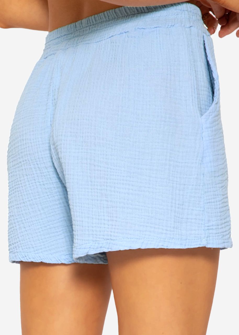 Muslin shorts, light blue