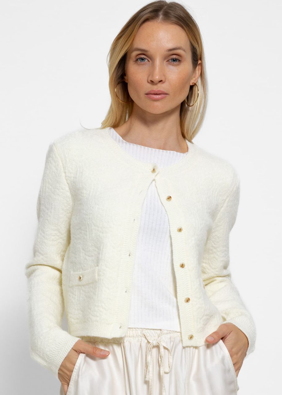 Short patterned jacket - offwhite