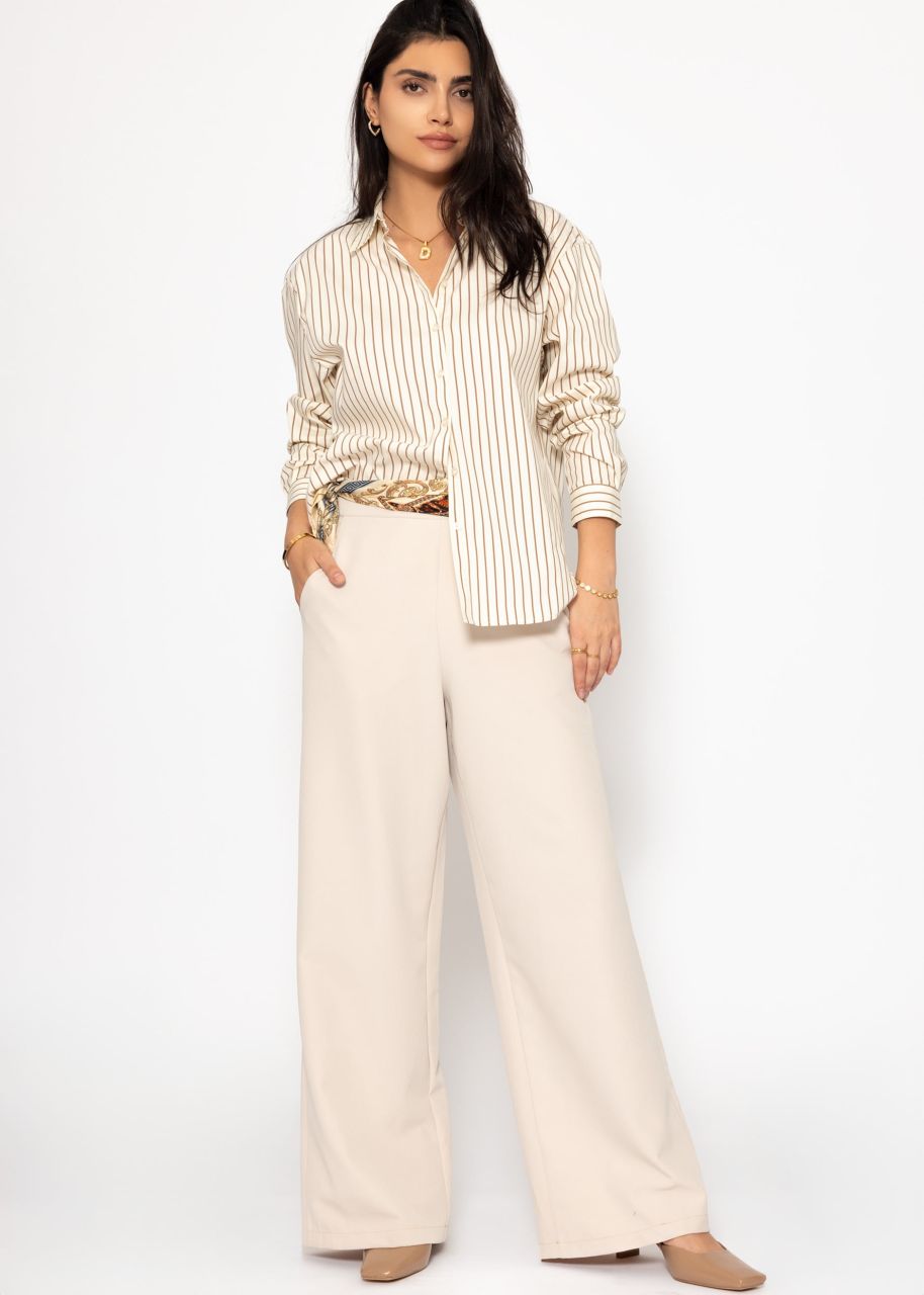 Striped shirt blouse - beige