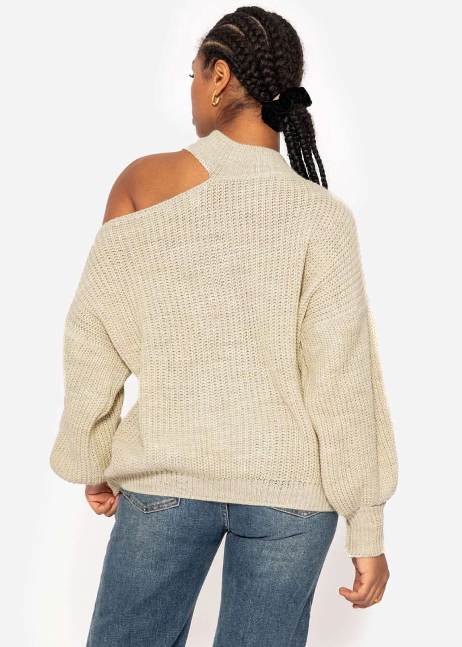 Oversize cut-out jumper - beige