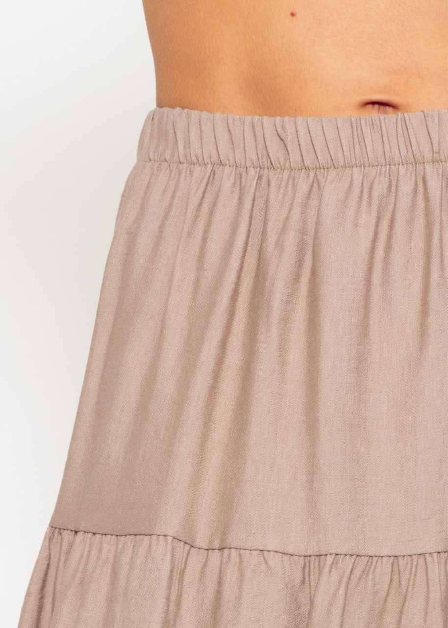 Maxi flounce skirt - taupe
