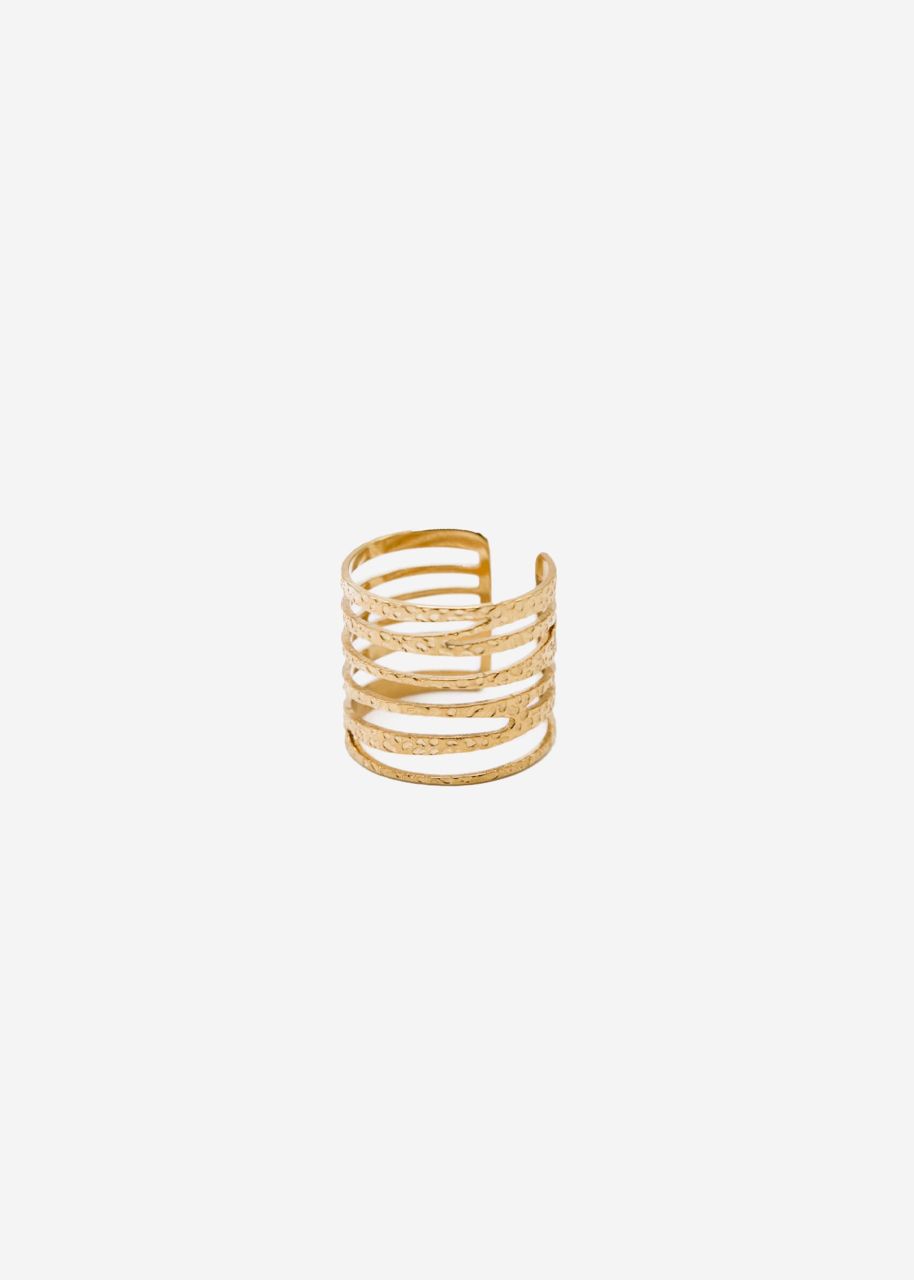 Ring in hammered look, gold