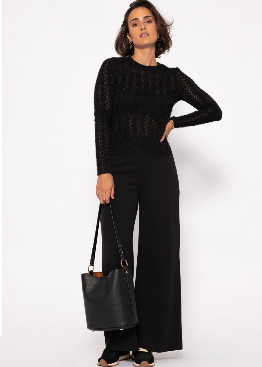 Jumper in extravagant soft lace - black