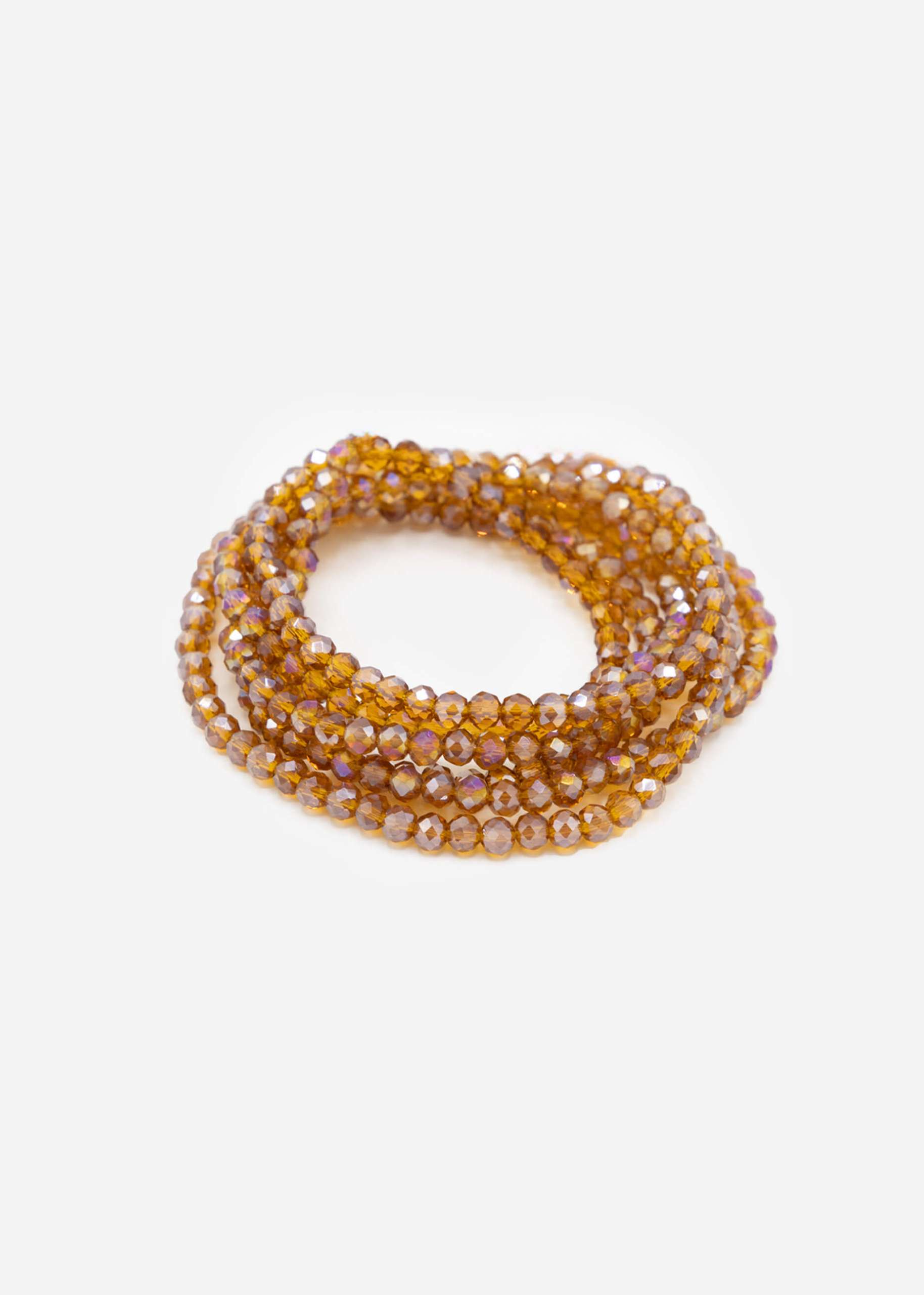 Multi-row pearl bracelet - cognac