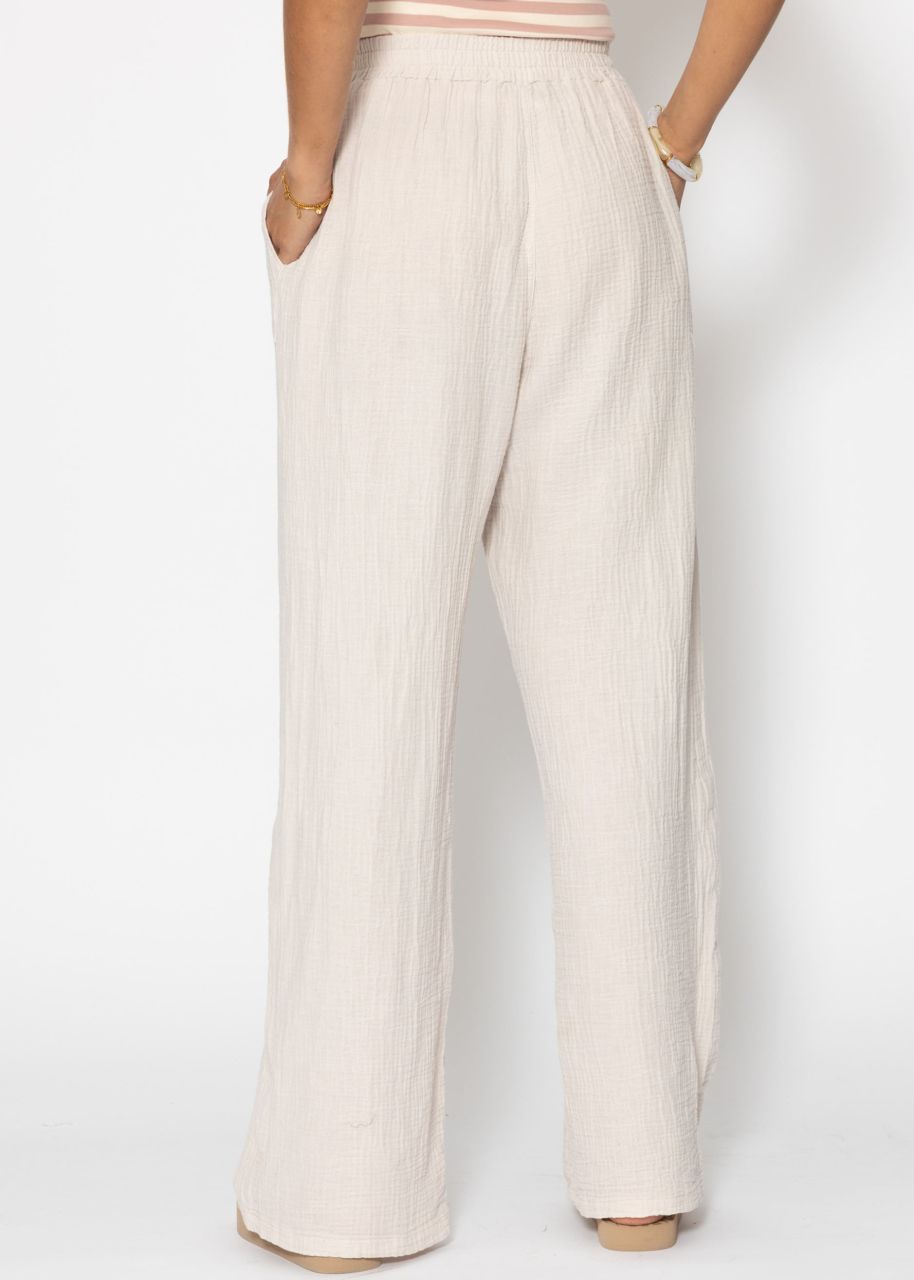 Muslin trousers - light beige
