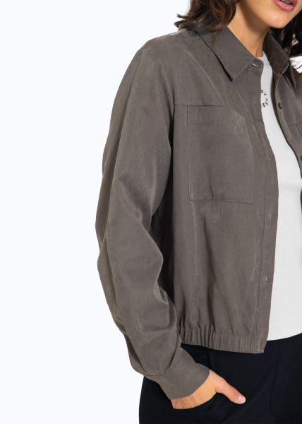 Blouse with elastic waistband - dark grey