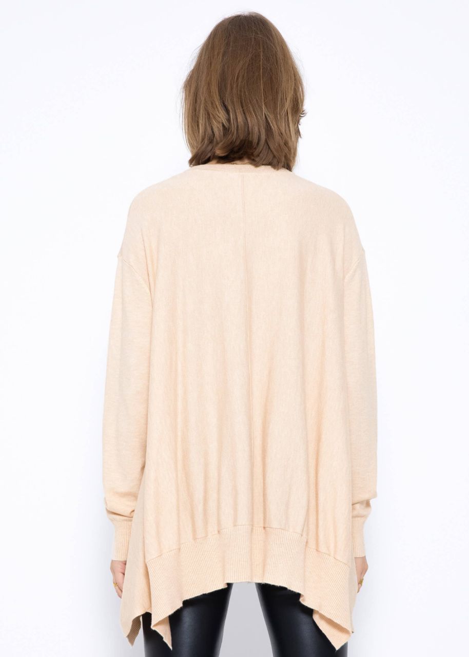 Oversize jumper, long at the back - beige