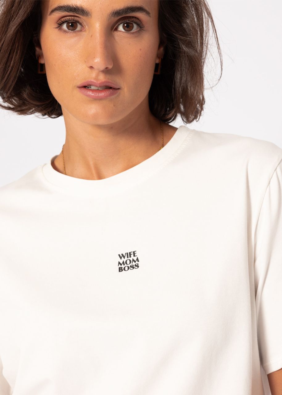 Oversized T-shirt with "MOM" print - offwhite