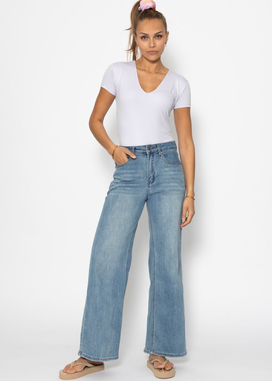 Short sleeve bodysuit with V-neck - lilac