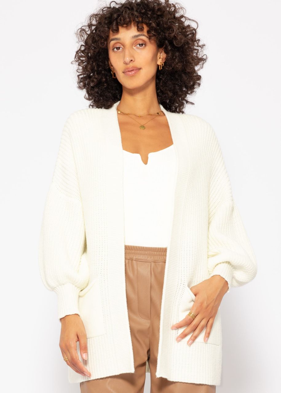 Soft Strick Cardigan mit Taschen - offwhite