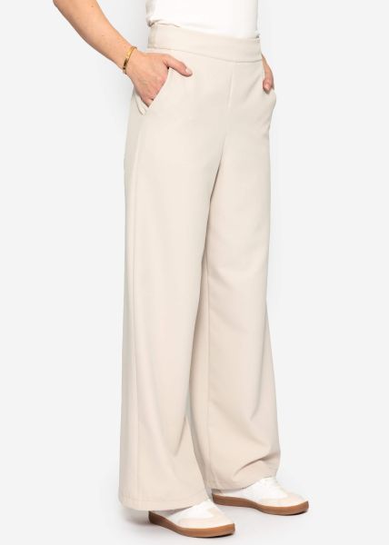 Highwaist fabric trousers - beige