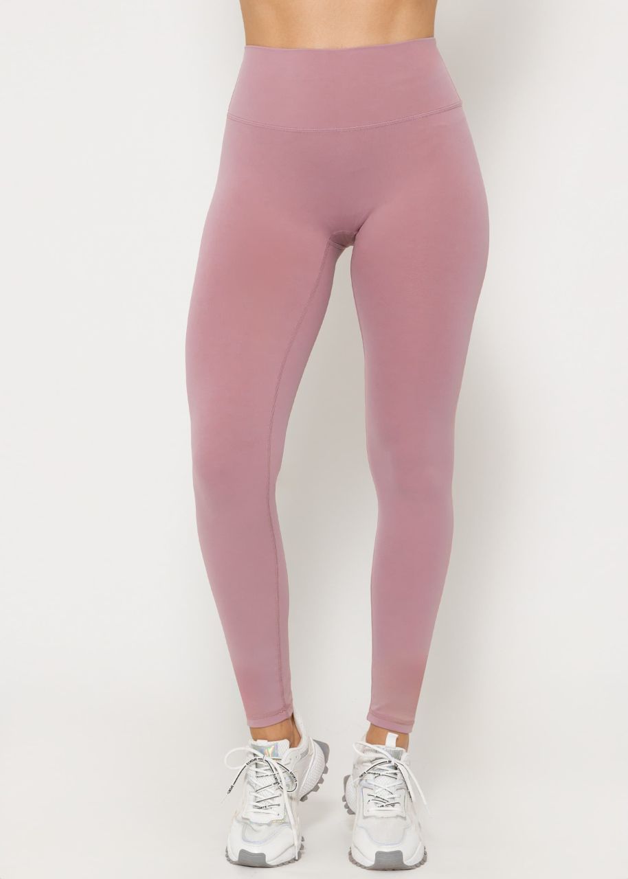 High waist sports leggings - dusky pink