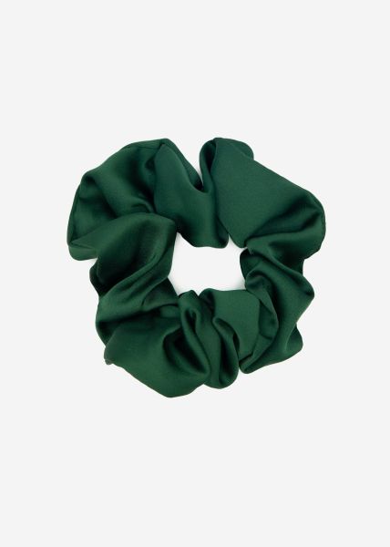 Satin scrunchie - dark green
