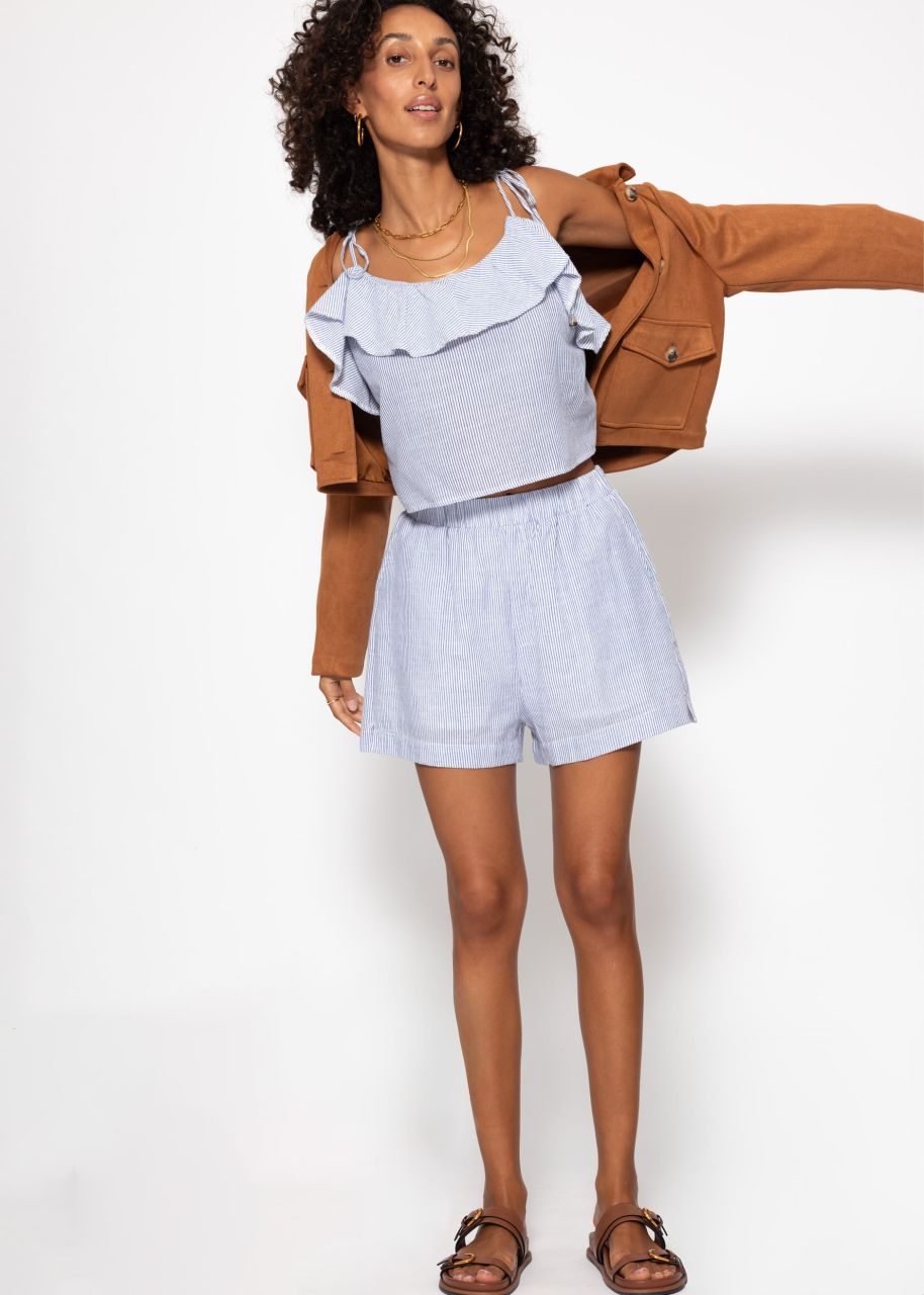 Striped shorts - light blue