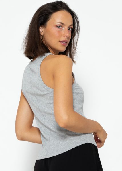 Tank top with embroidery - grey
