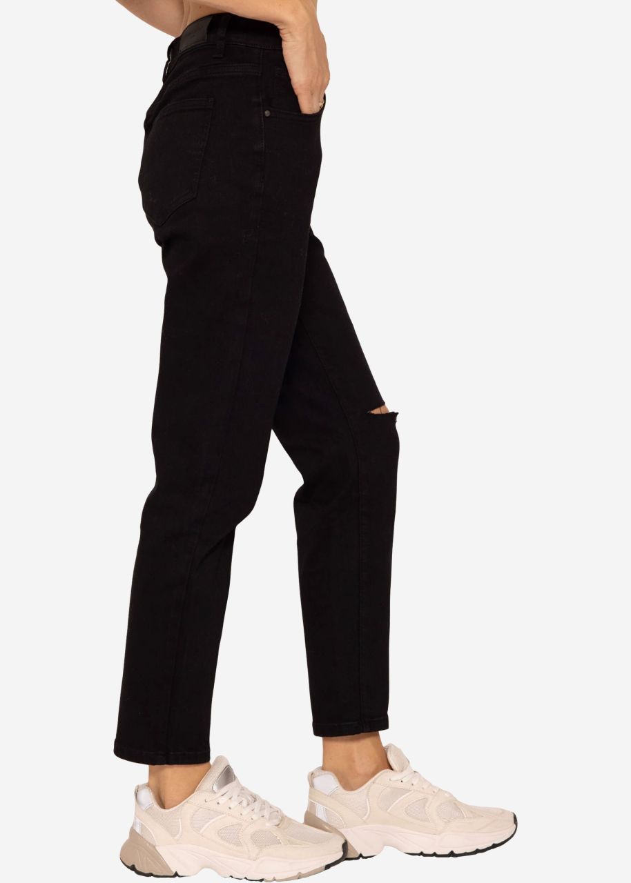 Relax Fit Jeans with slit - black