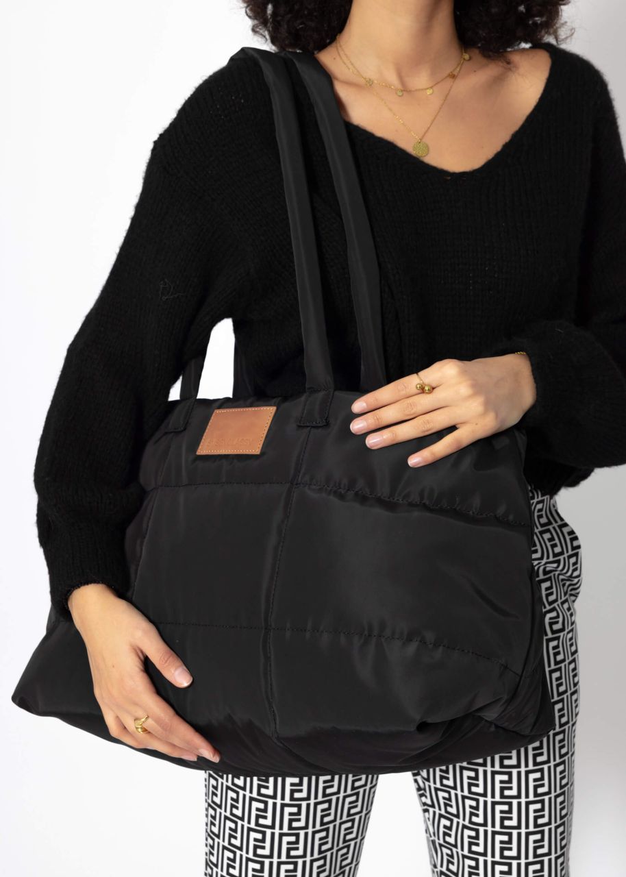 Quilted XL shopper - black