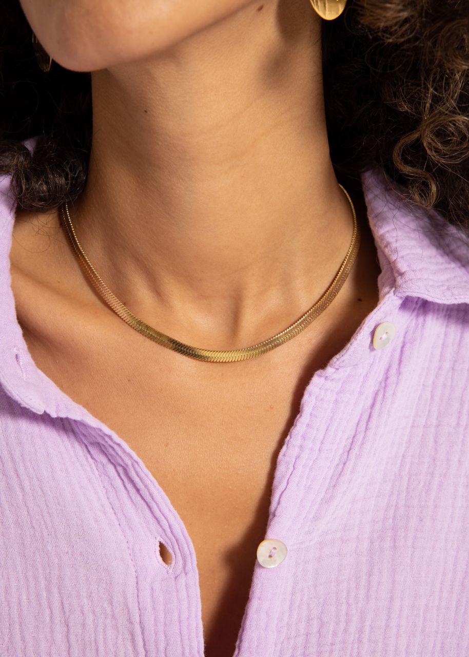 Flat necklace, gold