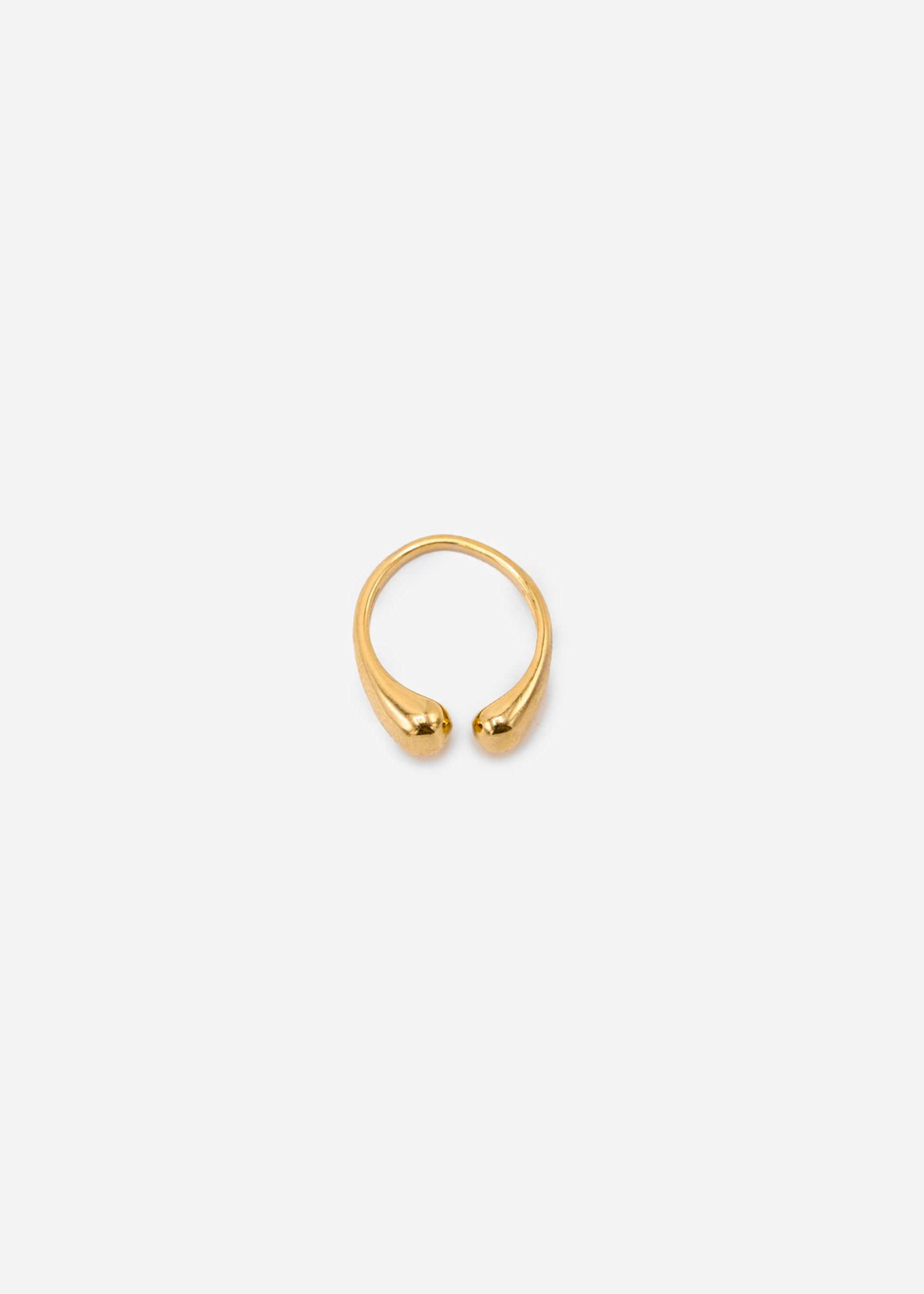 Ring with 2 balls, gold