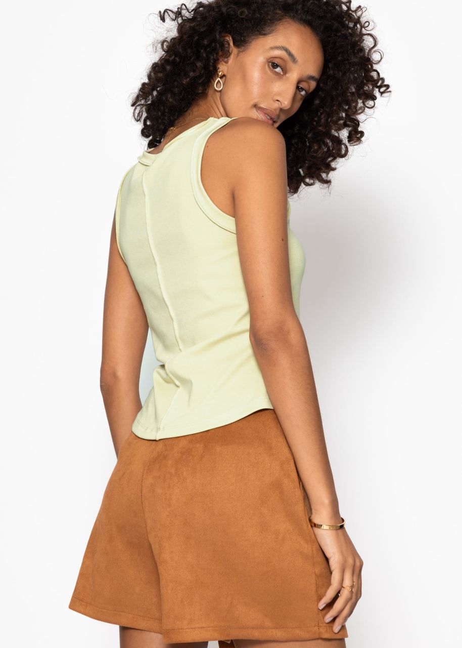 Tank top with outer seams - pistachio green