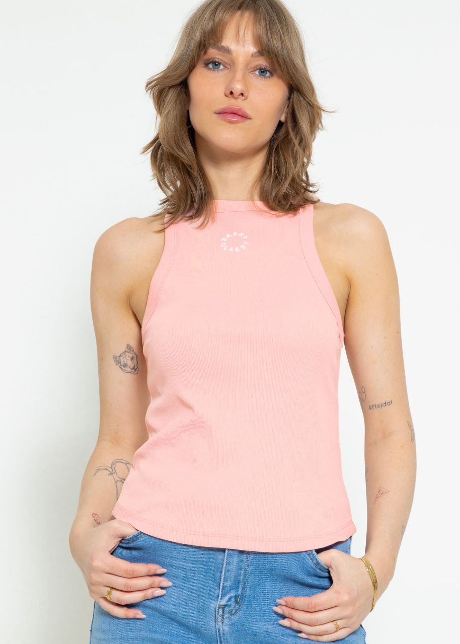 Tank top with embroidery - pink