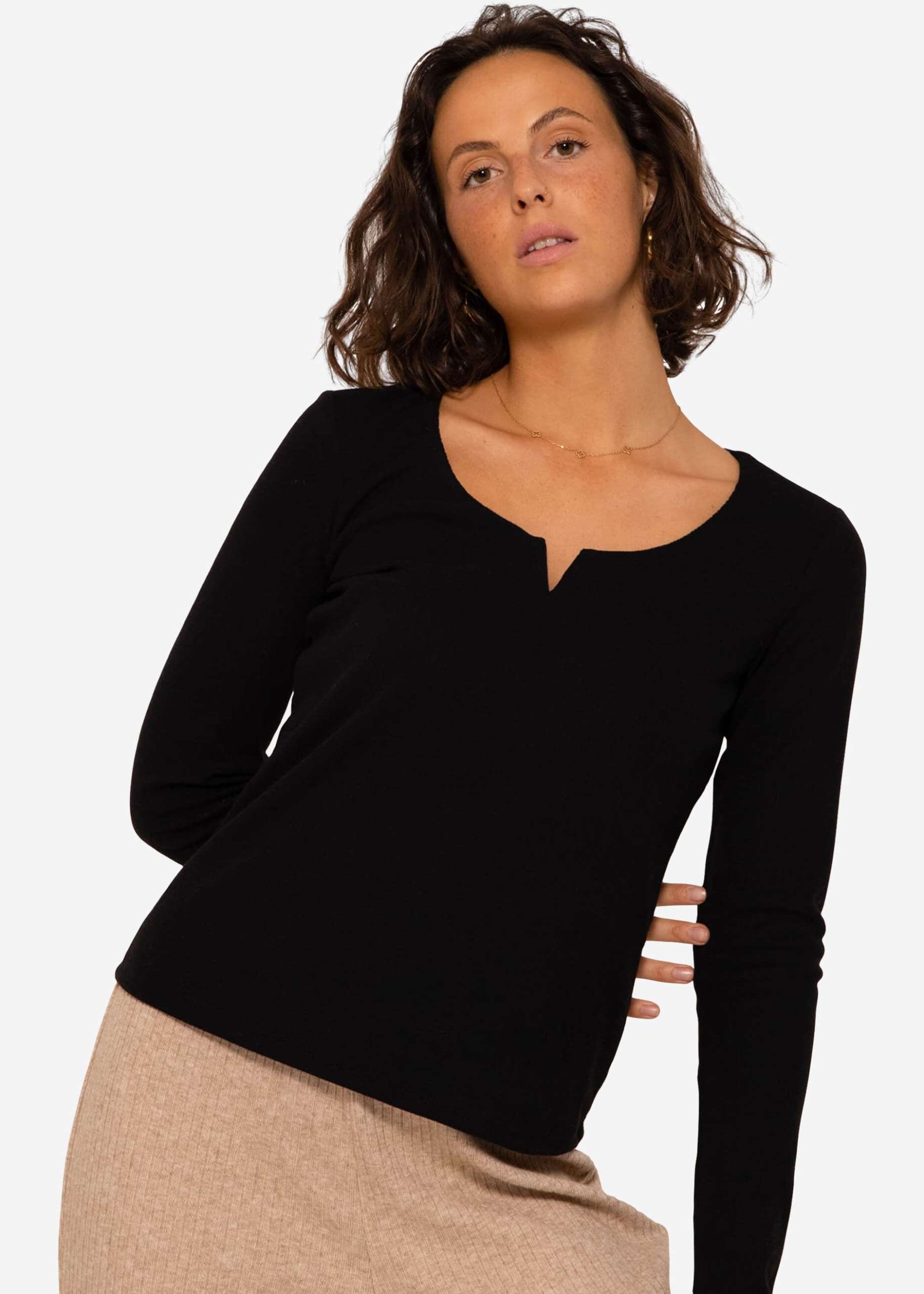 Soft long sleeve shirt - black