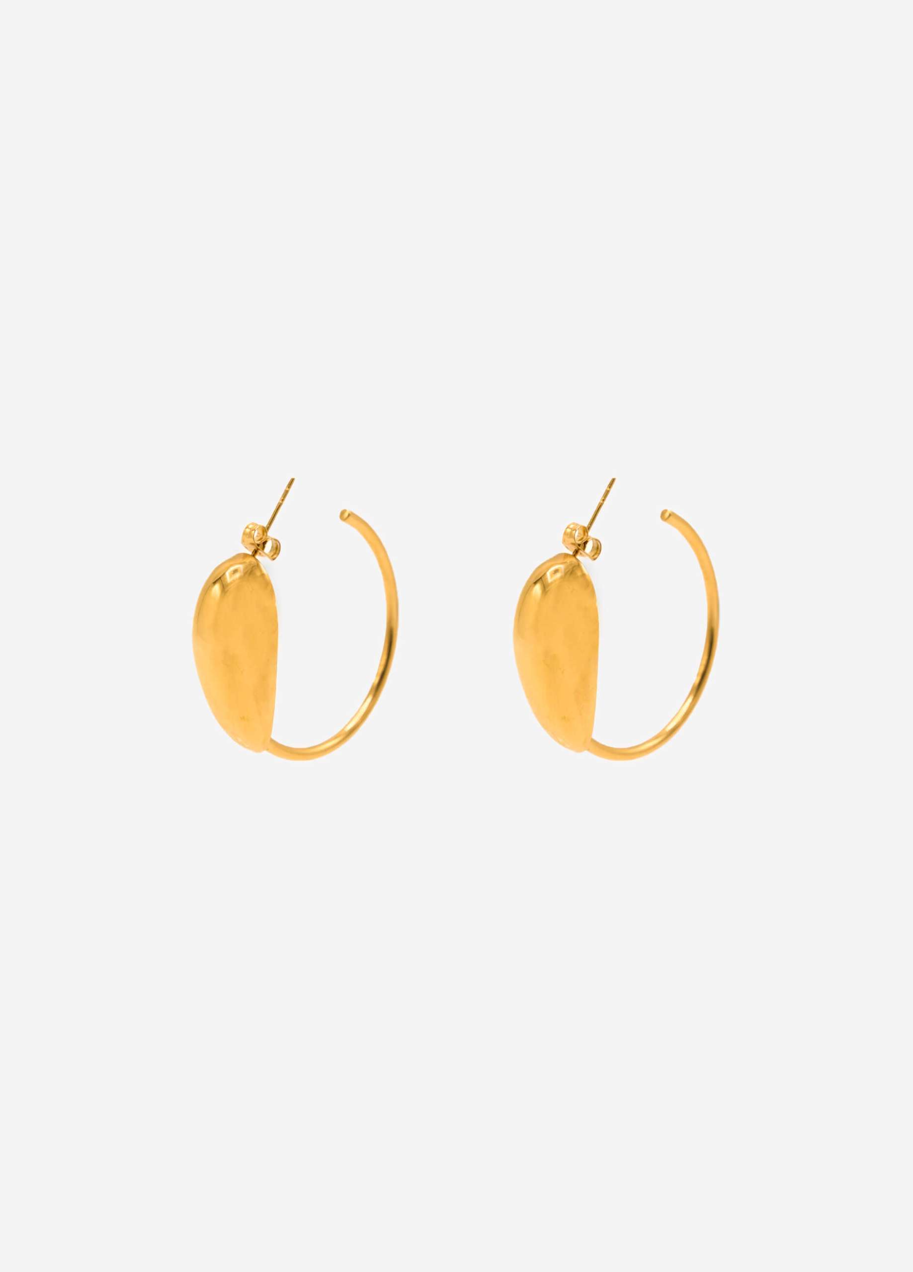 Hoop earrings with drop - gold