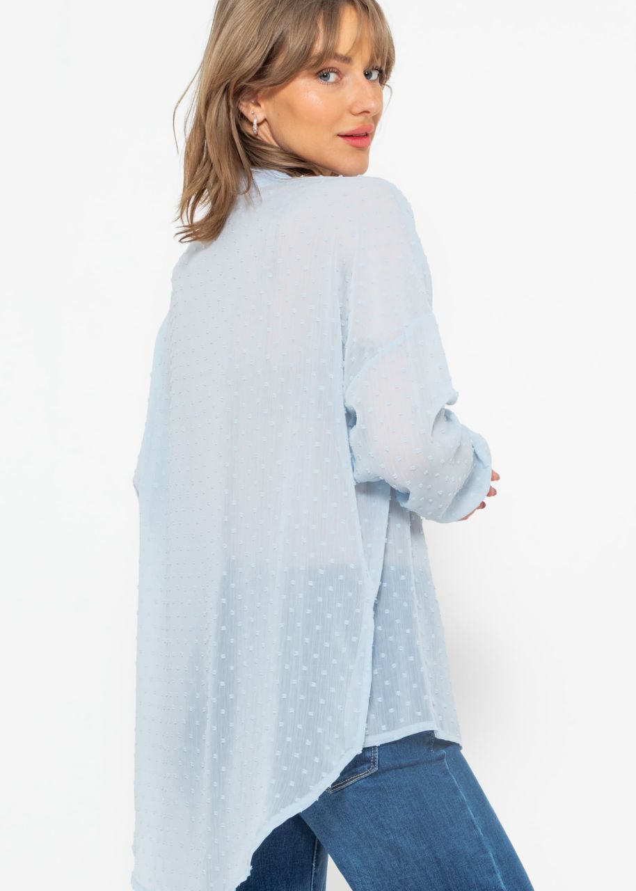 Oversize plumetis blouse, light blue