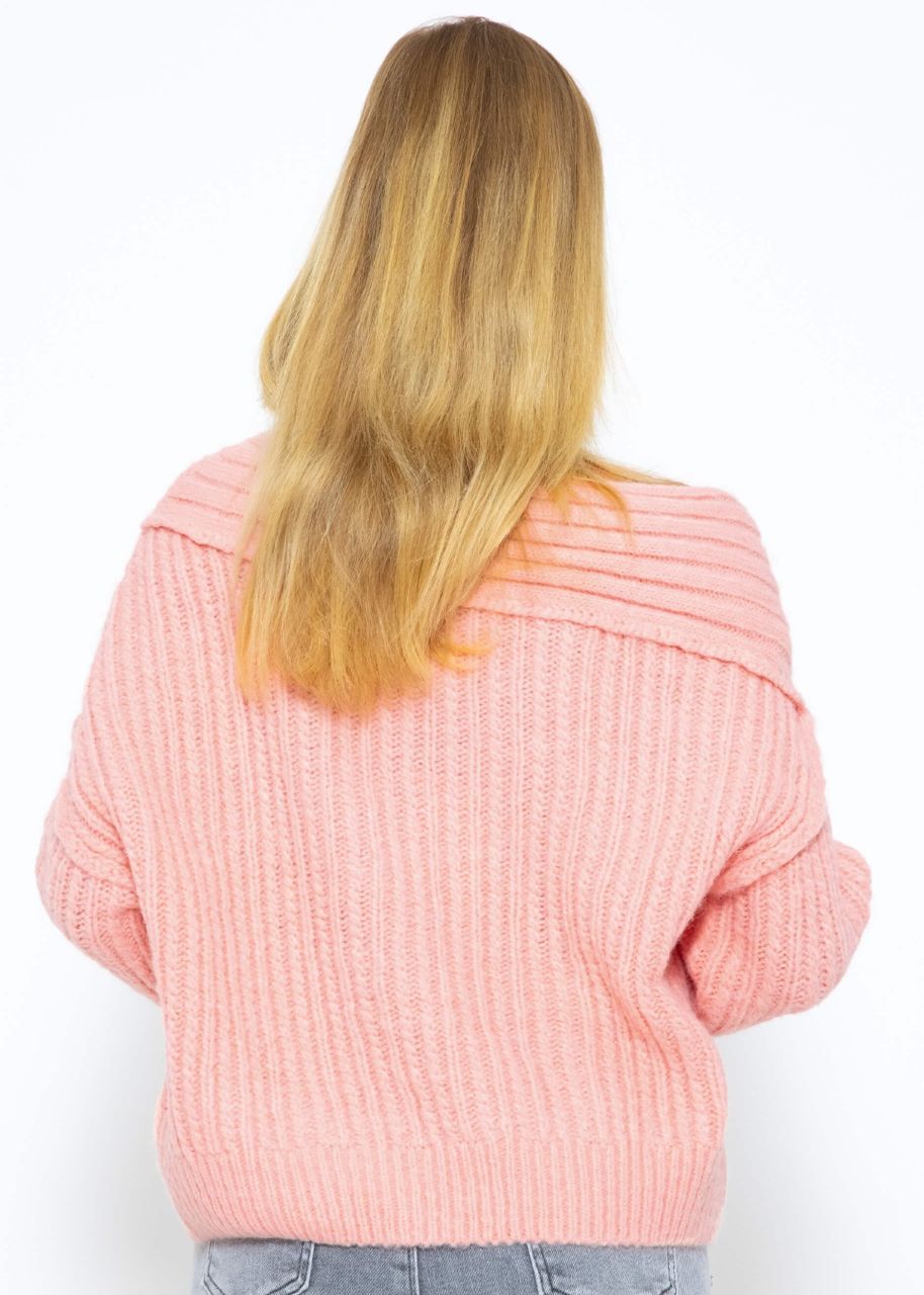 Off-Shoulder knitted jumper, antique pink