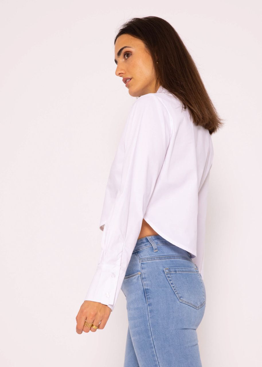 Short cotton blouse, white