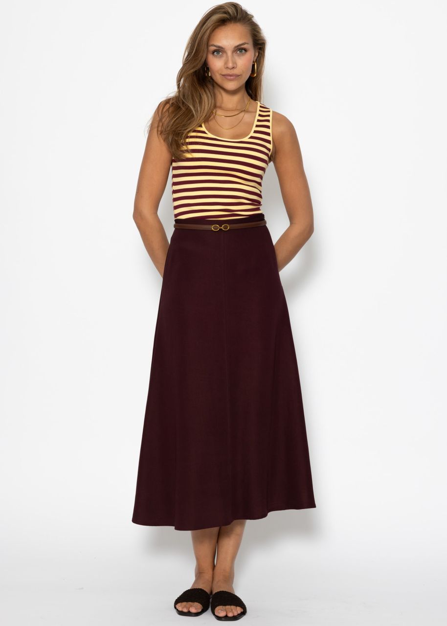 Striped tank top - butter yellow-burgundy