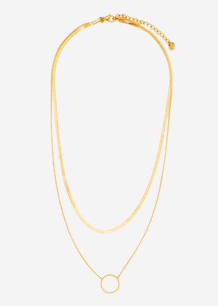 Layering necklace with pendant - gold