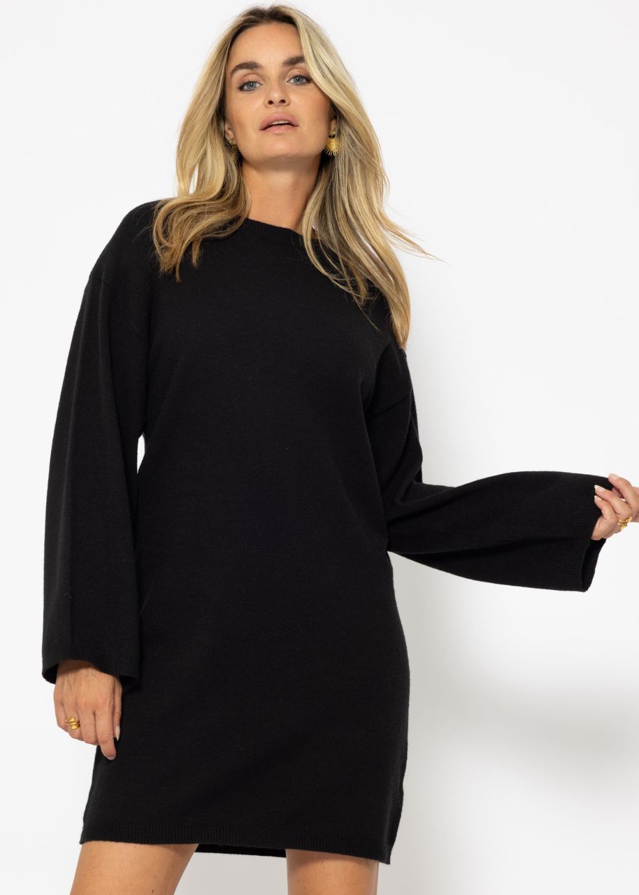 Oversize dress in knit - black